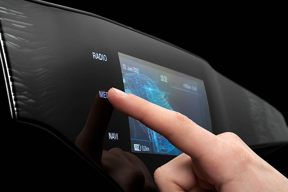 Backlit HMI concept panel with KURZ sensor technology