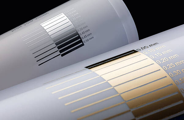 Silver & gold foil for a KURZ embellishment machine